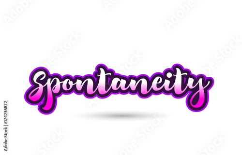 spontaneity calligraphic pink font text logo icon typography design