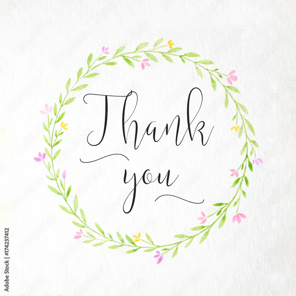 Premium Vector | Beautiful thank you card with composition of hand drawn  flowers and golden frame.