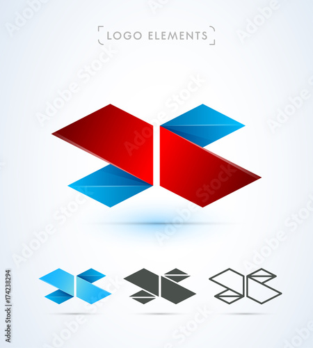 X letter vector logo. Material design, flat, line art style