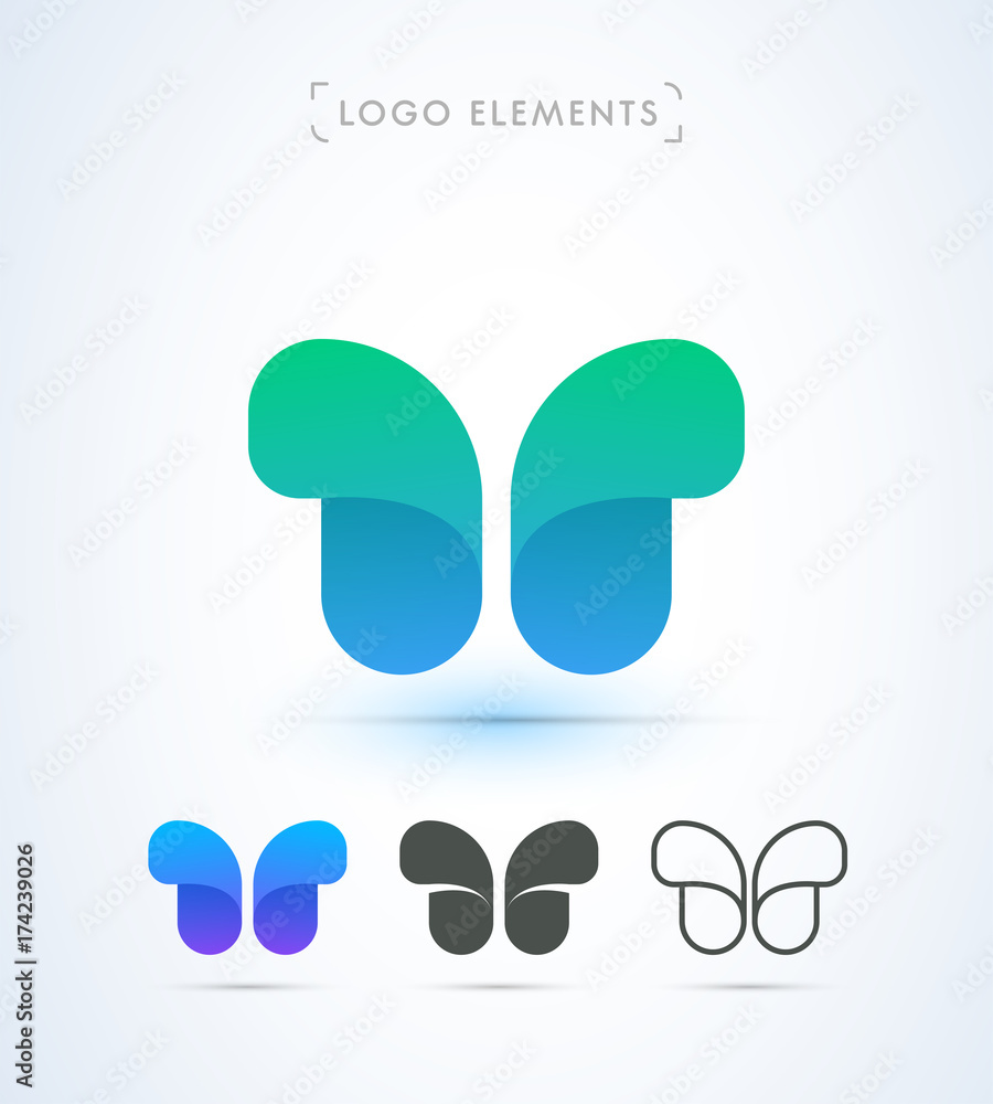 Obraz premium Vector abstract letter T logo template. Material design, flat, line art style
