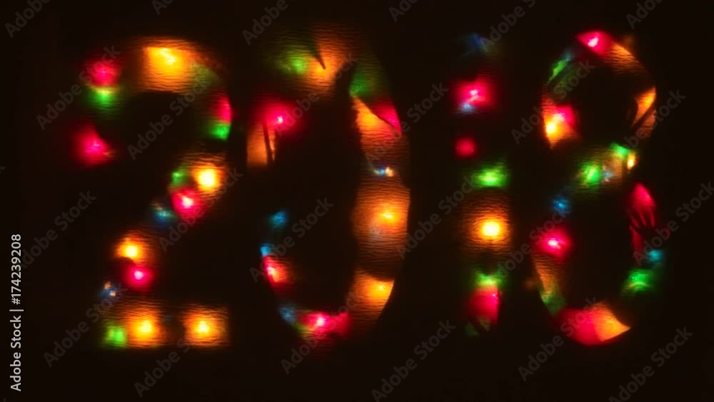 Festive New Year's illumination, the year 2018 Festive New Year's illumination, the year 2018