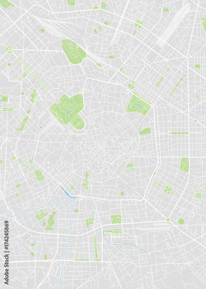 Milan colored vector map