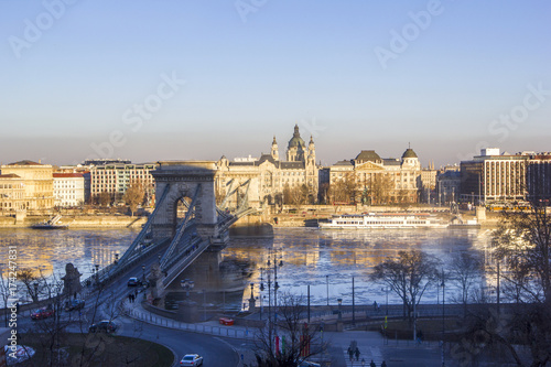 Bridge over the River Dubai in Budapest, Hungary