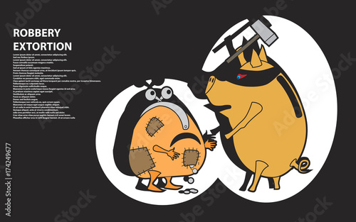 Scary pig piggy Bank Rob other characters
