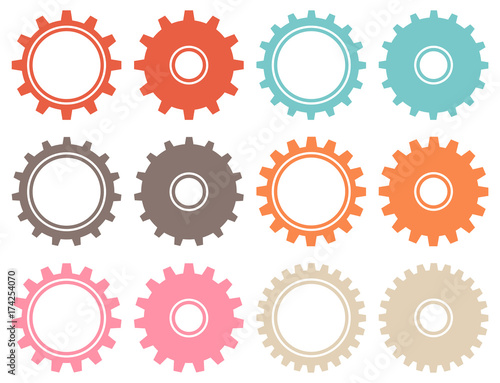 Gears Set Retro Graphic