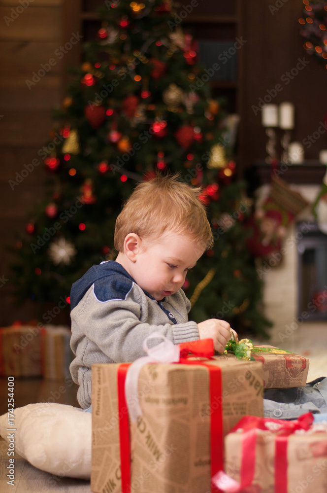 boy in Santa Claus hats boy in Santa Claus hats