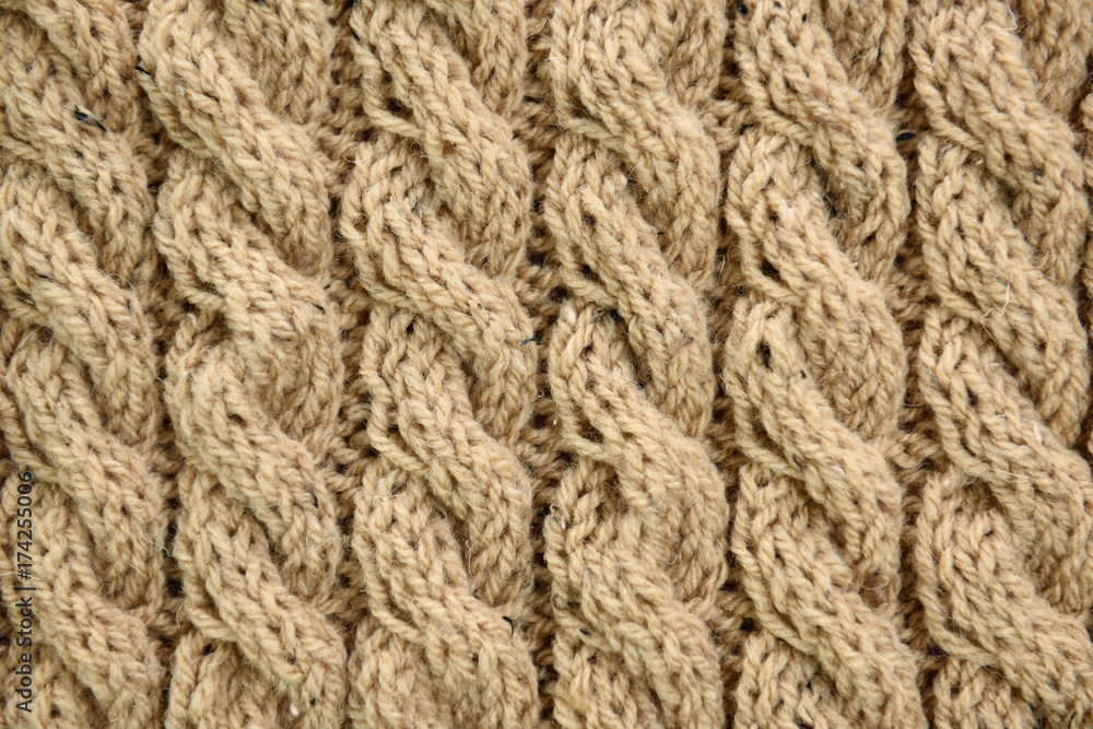 Hand knit woolen texture in full frame