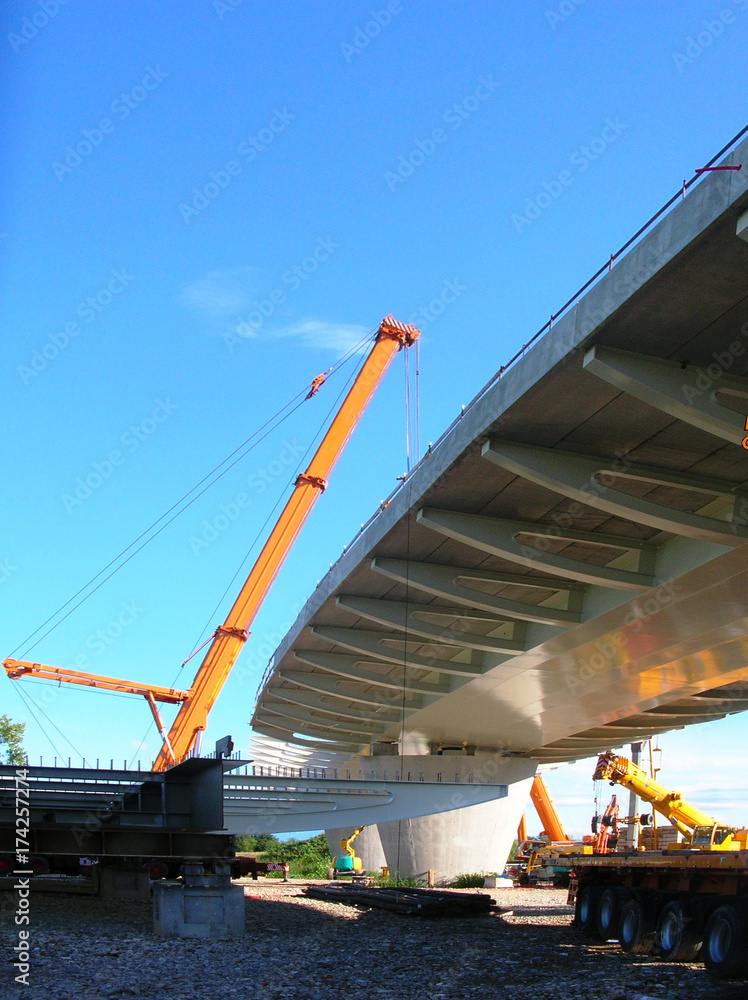Fototapeta premium Bridge construction crane