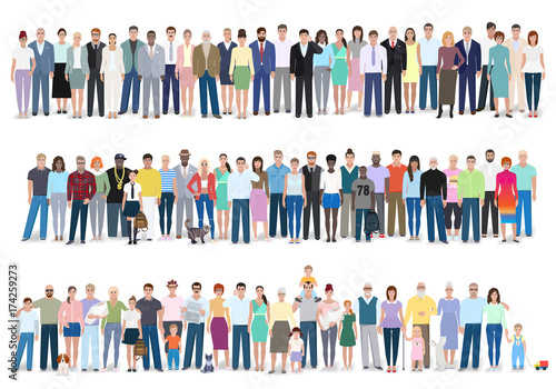Group of different people, vector illustration