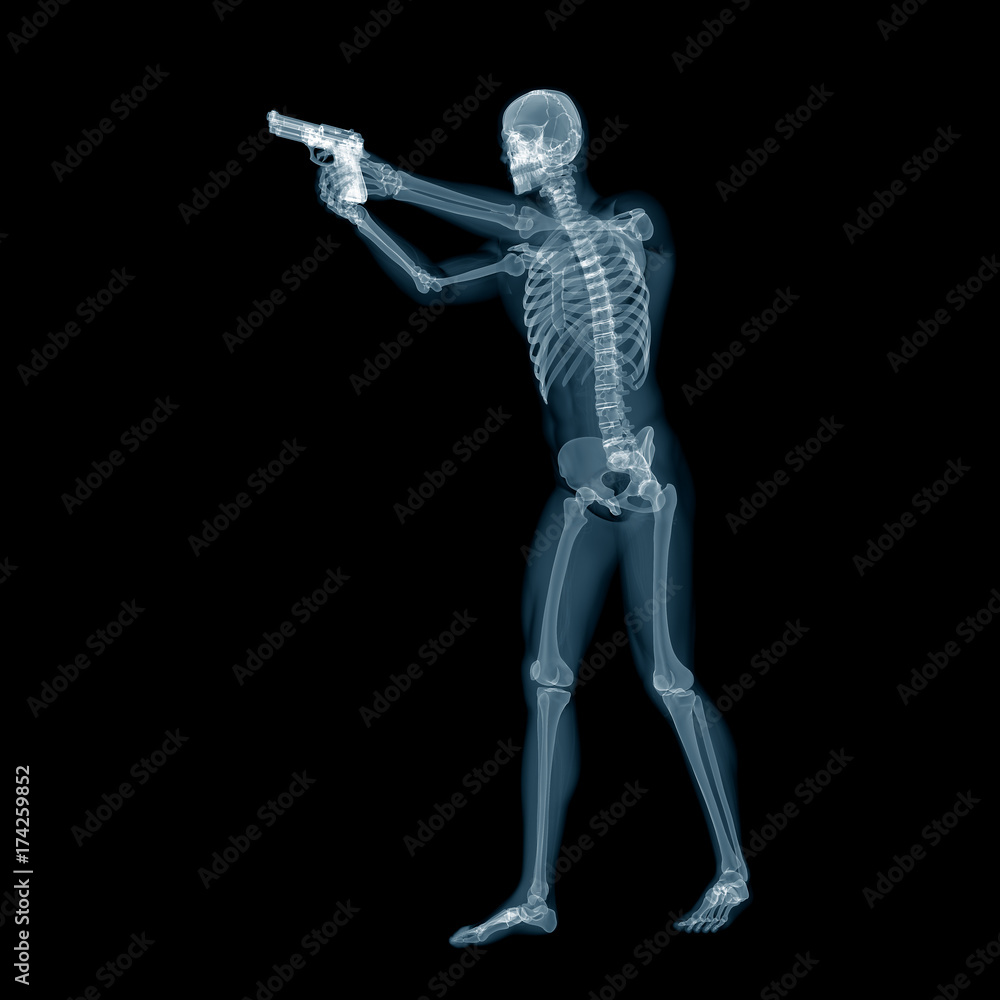 3d rendered medically accurate illustration of a man with a pistol 3d rendered medically accurate illustration of a man with a pistol