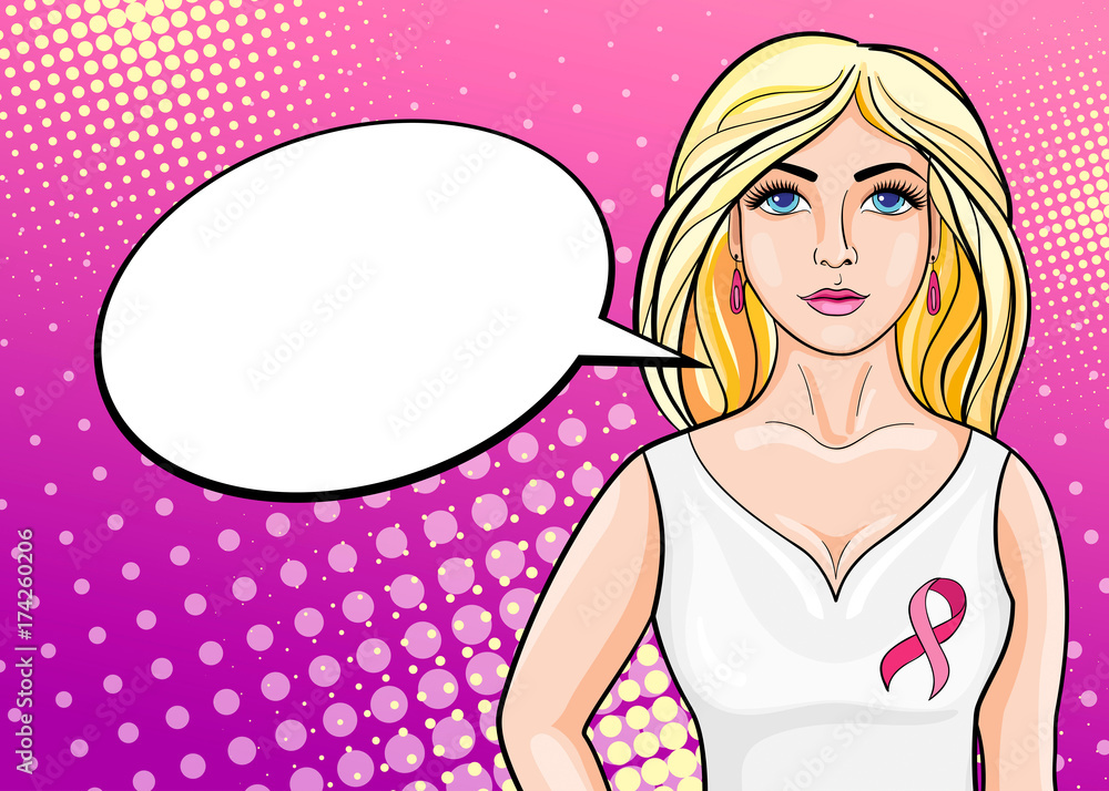 Beautiful girl with pink ribbon. October - Breast Cancer Awareness Month. Health care and medicine concept. Beautiful girl with pink ribbon. October - Breast Cancer Awareness Month. Health care and medicine concept.