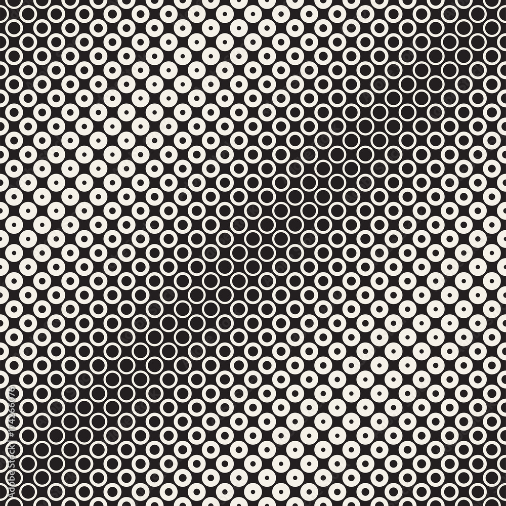 Abstract black and white pattern background. Seamless geometric circle halftone. Stylish modern texture
Abstract black and white pattern background. Seamless geometric circle halftone. Stylish modern texture