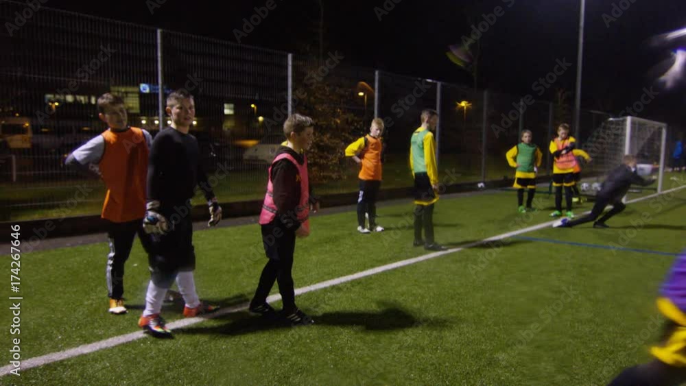 March 2016. British youth soccer team work on fitness during training session