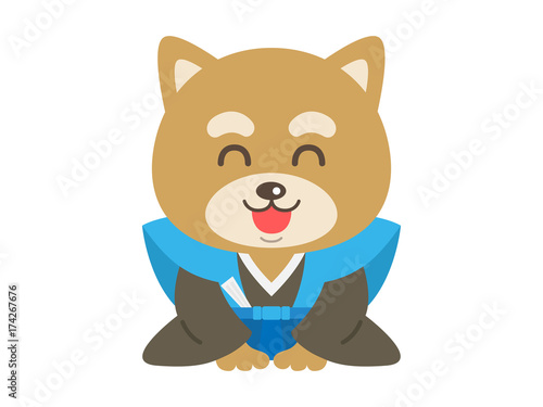 犬のイラスト（お正月Ver）