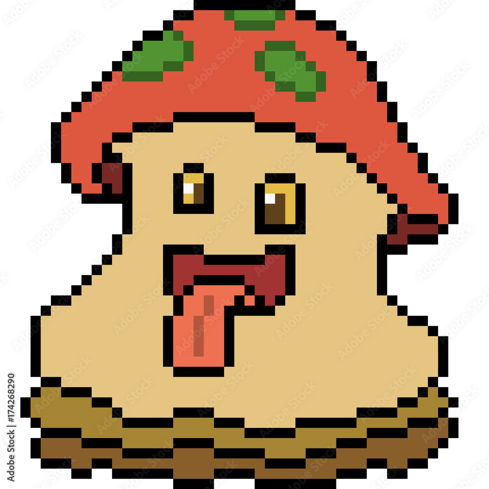 Obraz premium vector pixel art monster mushroom