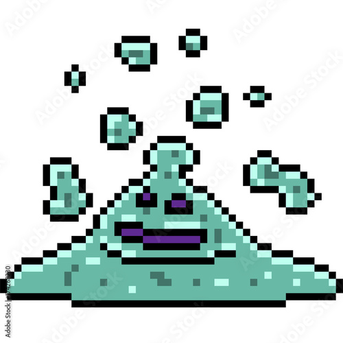 vector pixel art monster slime