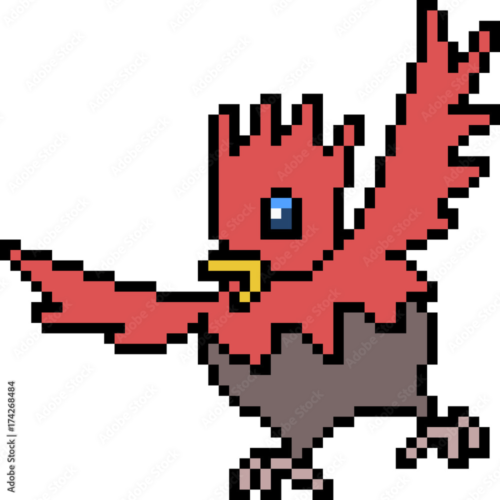 vector pixel art monster chicken vector pixel art monster chicken