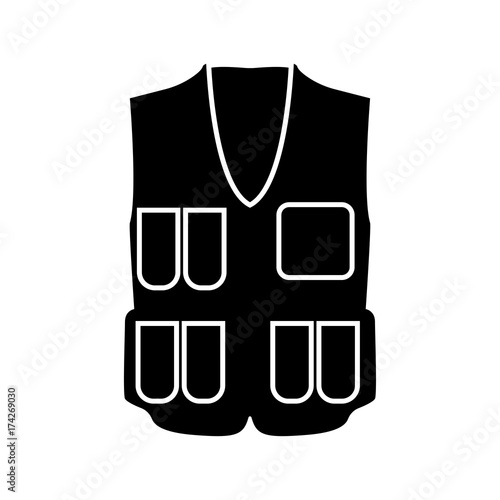 Waiscoat black icon .