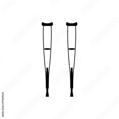 Pair of crutches black icon .