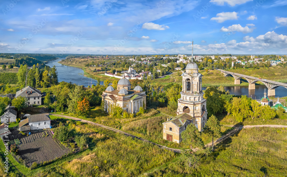 Churches located in the area of ancient hillfort in Staritsa, Tver oblast, Russia Churches located in the area of ancient hillfort in Staritsa, Tver oblast, Russia