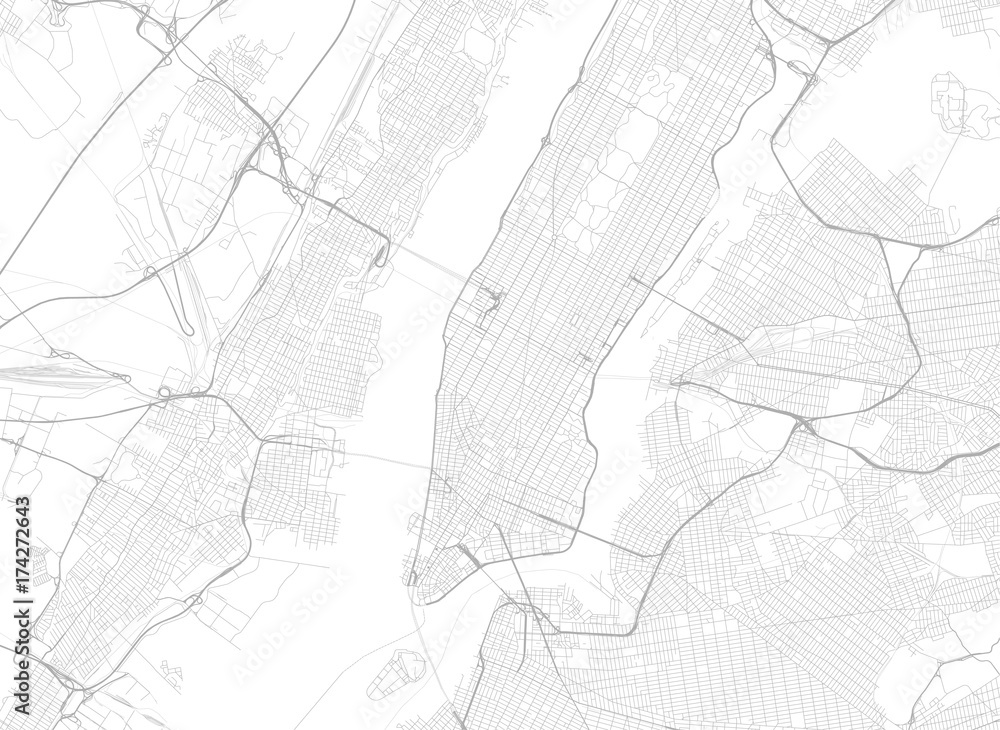 Vector black map of New york - obrazy, fototapety, plakaty 