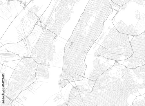 Vector black map of New york