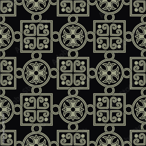 Byzantine style seamless medieval vector ornament