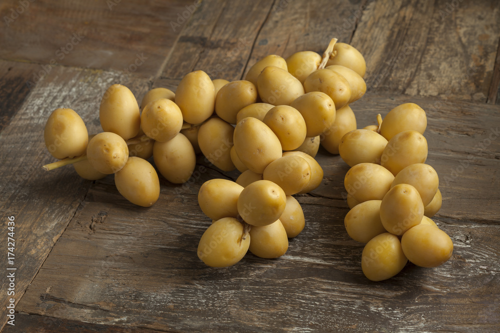 Bunch of fresh yellow dates Bunch of fresh yellow dates