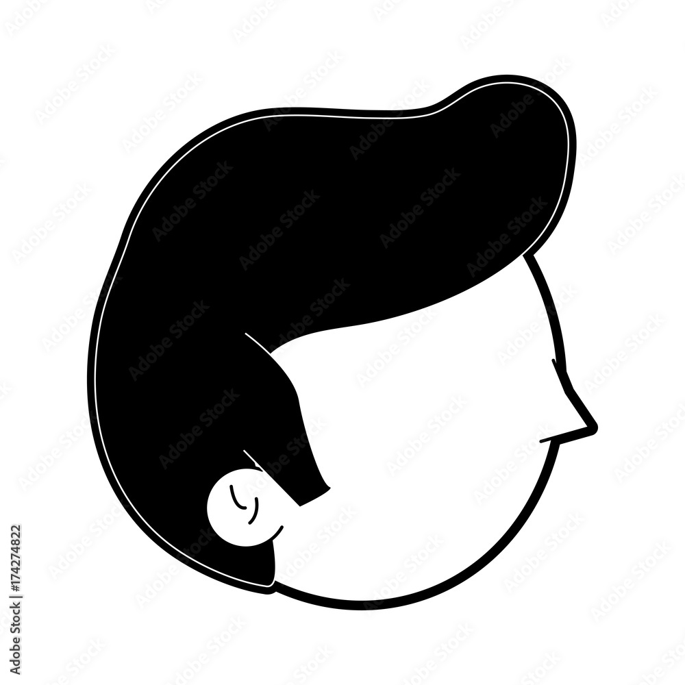 boy avatar sideview icon image vector illustration design black and white boy avatar sideview icon image vector illustration design black and white