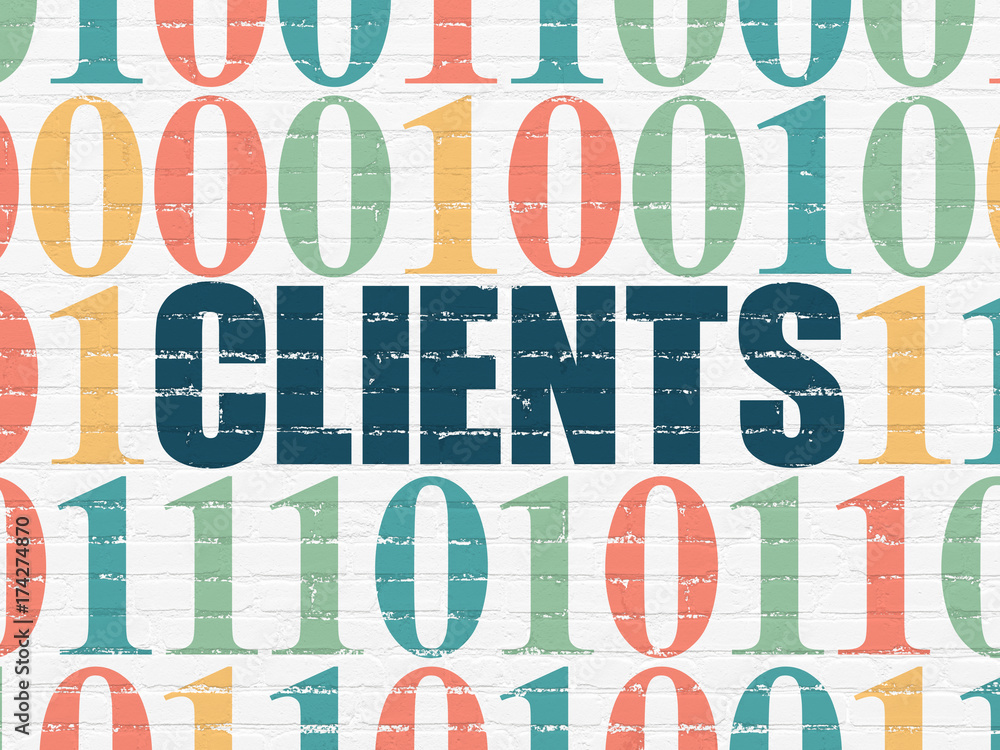 Business concept: Clients on wall background Business concept: Clients on wall background