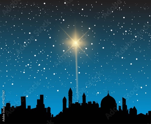 Illustrazione vettoriale città notturna. Paesaggio urbano notturno