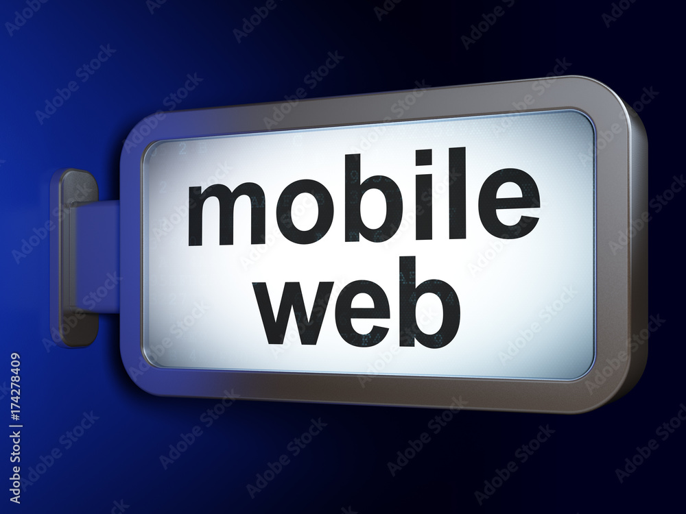 Obraz premium Web design concept: Mobile Web on billboard background
