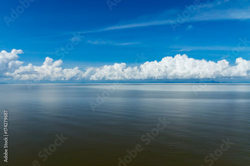 White cloud over the lake.