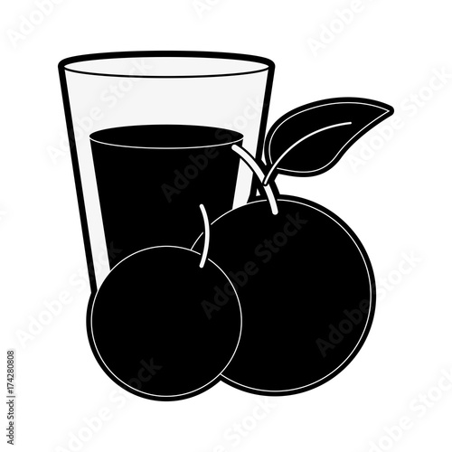 Orange juice in glass  Delicious donuts dessert icon vector illustration graphic design