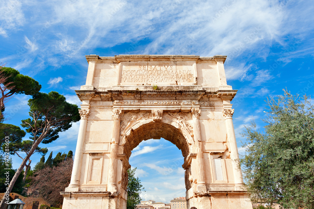 Triumphal Arch Of Titus .The Ancient Roman Forum.Rome, Italy