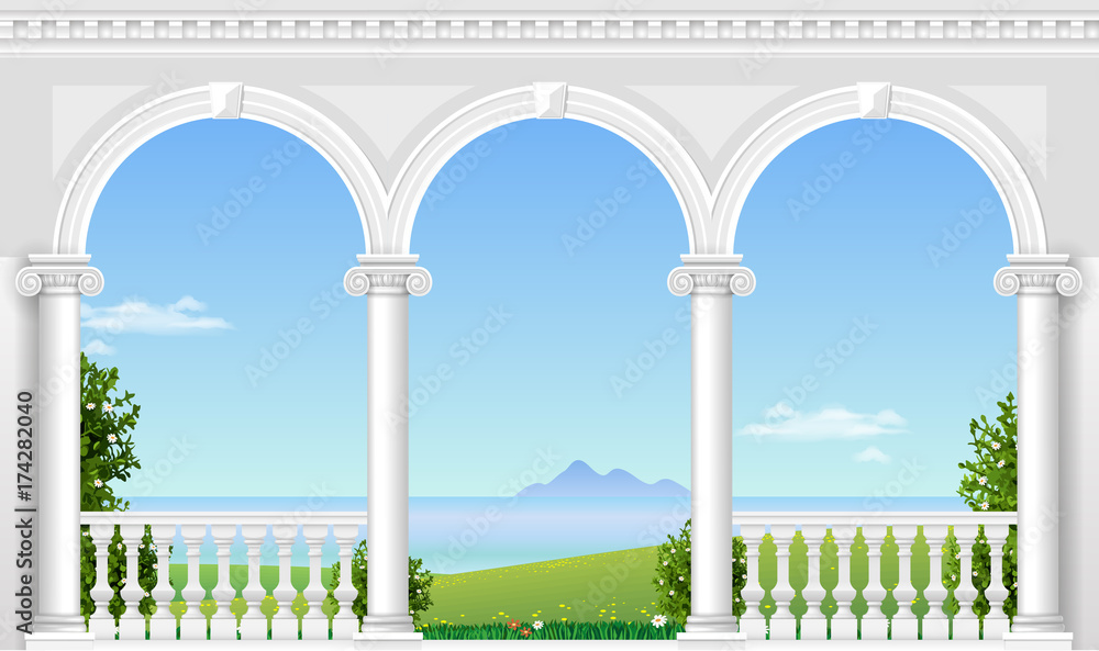 Fototapeta premium White arch of the palace