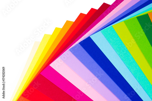 Sheets of colored paper. Colorful background. Back to school.