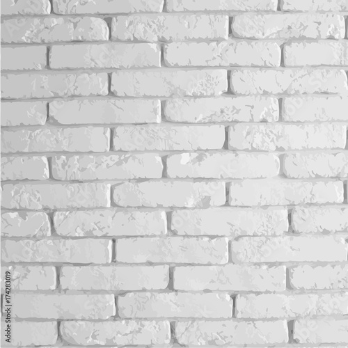 Vector white brick wall. Brick texture