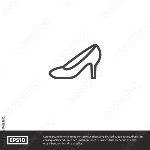 Heeled shoes vector icon
