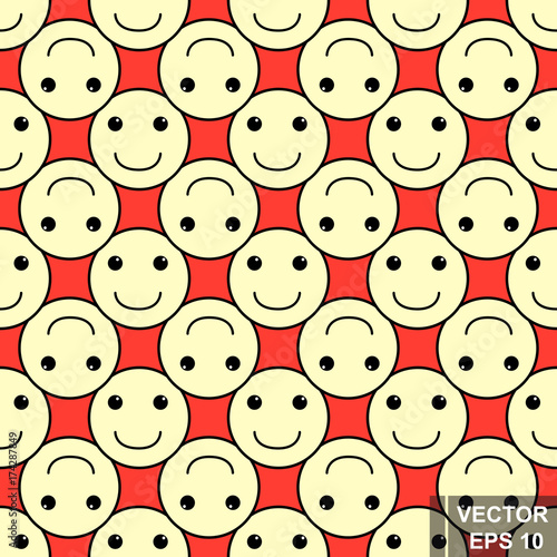 Seamless pattern. Smilies. Smile. Yellow. For your design.