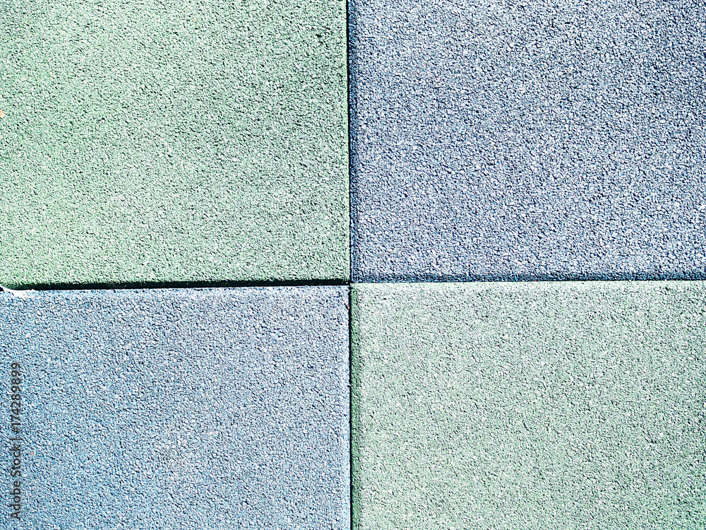 Fototapeta premium Close up grainy texture pale green and grey stone cement tile floor background