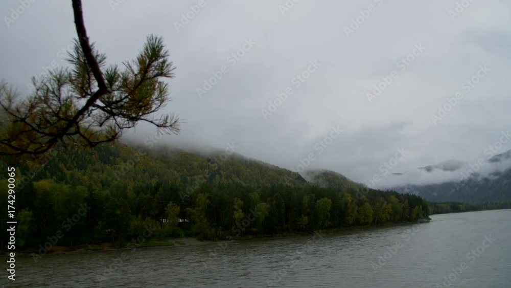 Clouds floating through the mountains in autumn Clouds floating through the mountains in autumn