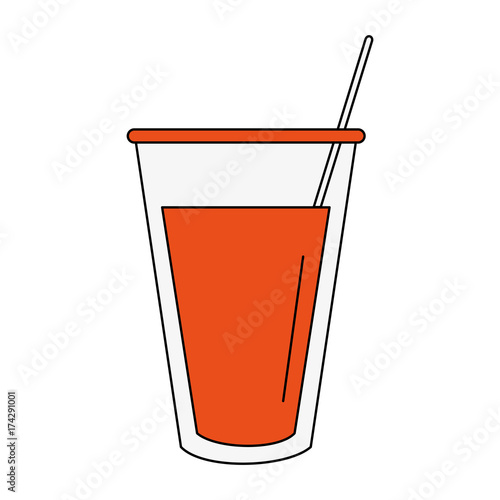 Juice glass isolated Delicious donuts dessert icon vector illustration graphic design 