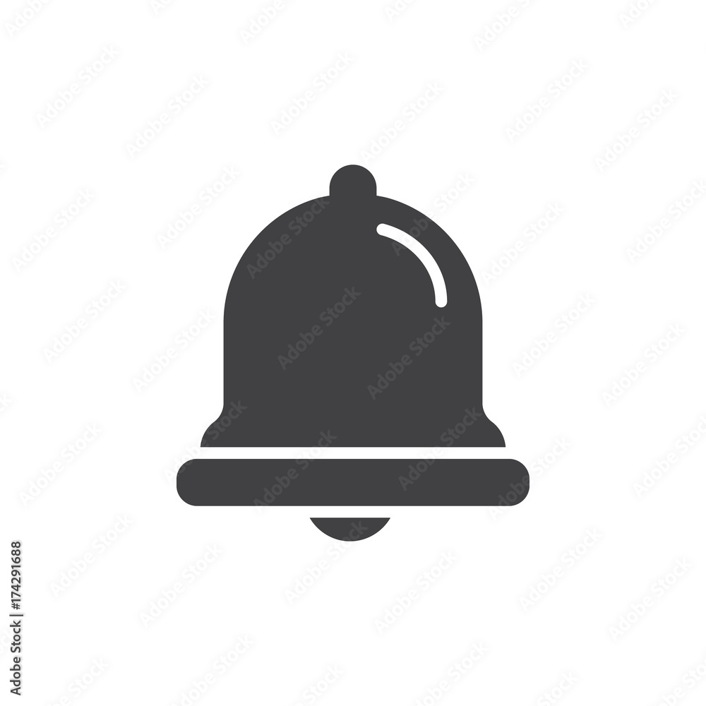 Notification jingle bell icon vector, filled flat sign, solid pictogram isolated on white. Symbol, logo illustration. Notification jingle bell icon vector, filled flat sign, solid pictogram isolated on white. Symbol, logo illustration.