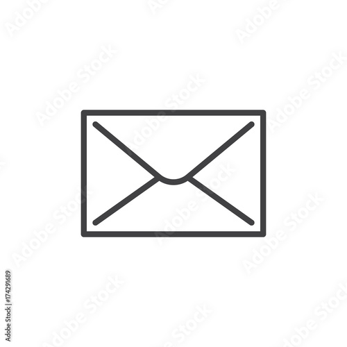 Email envelope line icon, outline vector sign, linear style pictogram isolated on white. Symbol, logo illustration. Editable stroke
