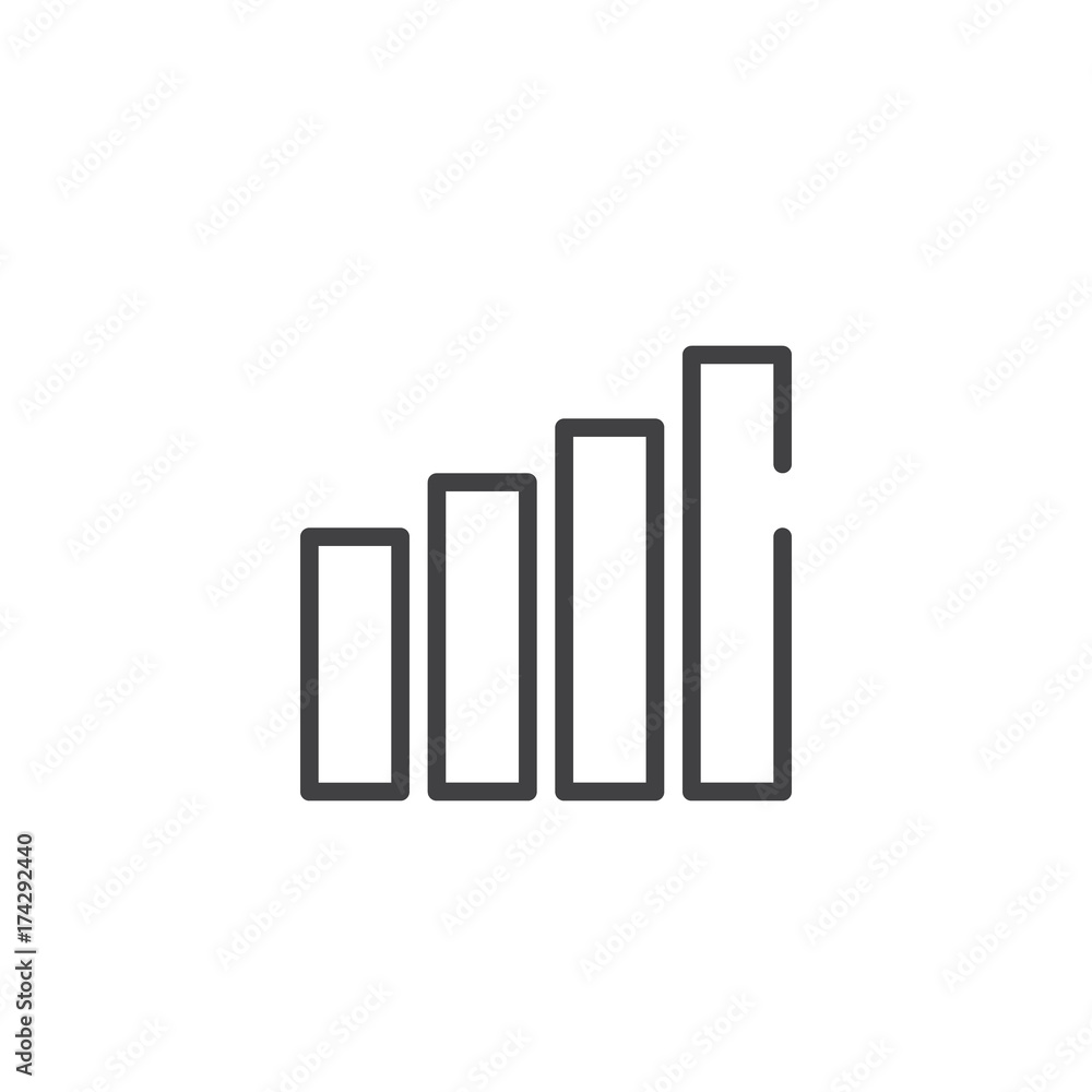 Bars line icon, outline vector sign, linear style pictogram isolated on white. Growing chart symbol, logo illustration. Editable stroke Bars line icon, outline vector sign, linear style pictogram isolated on white. Growing chart symbol, logo illustration. Editable stroke