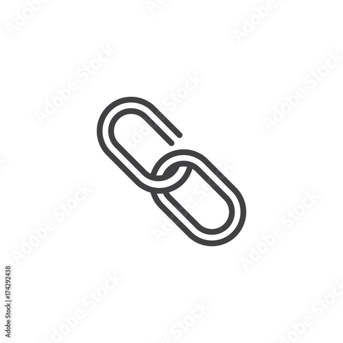 Link line icon, outline vector sign, linear style pictogram isolated on white. Chain symbol, logo illustration. Editable stroke