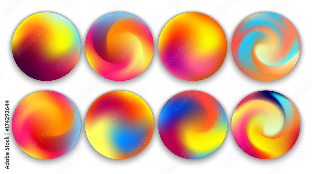 Colourful Gradient Orbs, Illustrations Set Colourful Gradient Orbs, Illustrations Set