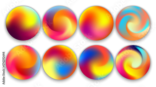 Fotografie, Obraz Colourful Gradient Orbs, Illustrations Set
