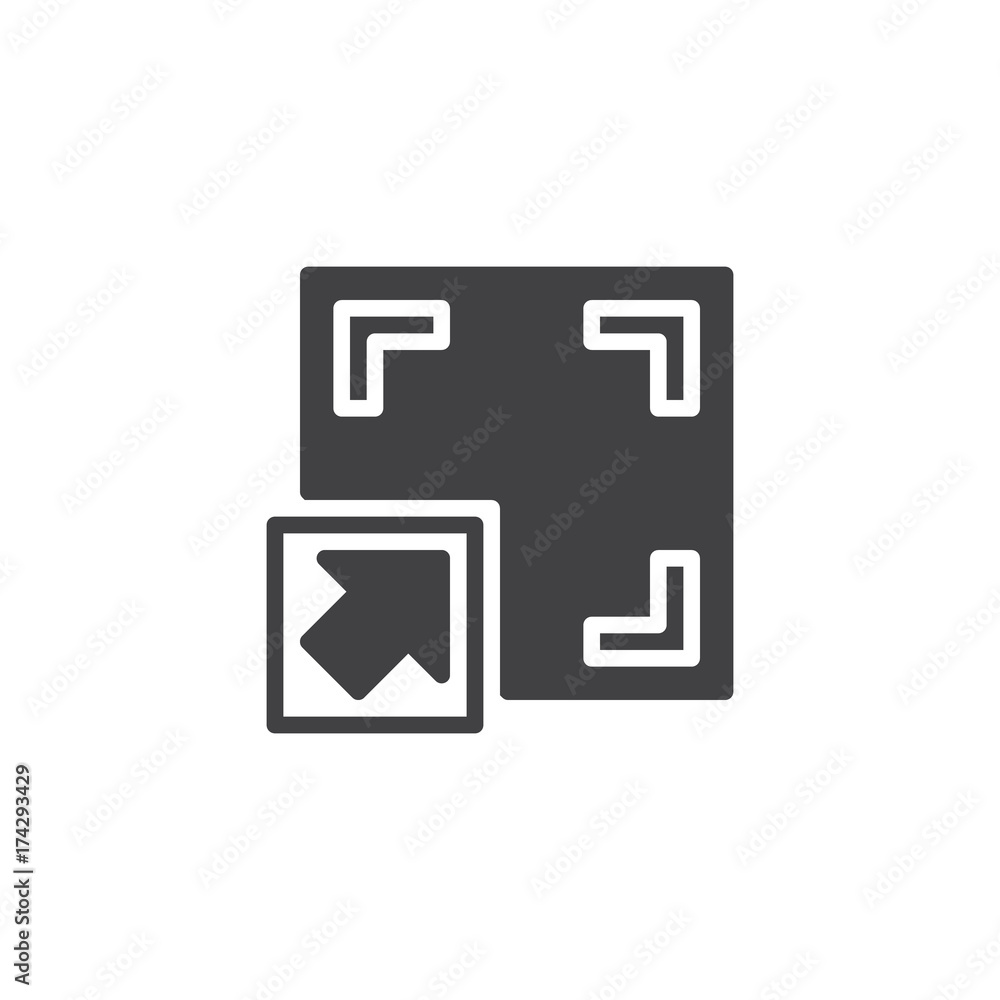 Full screen button icon vector, filled flat sign, solid pictogram isolated on white. Symbol, logo illustration. Full screen button icon vector, filled flat sign, solid pictogram isolated on white. Symbol, logo illustration.